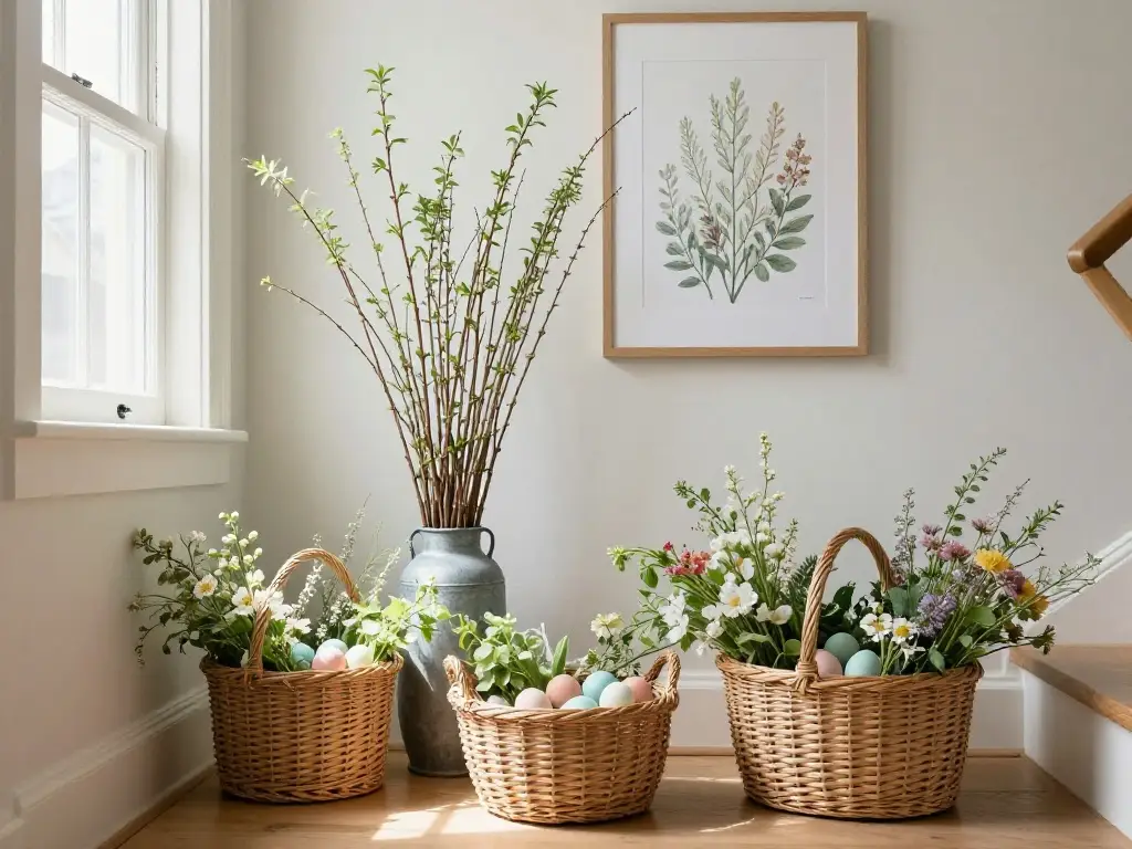 Easter Basket Staircase Landings That Double as a Seasonal Vignette Display