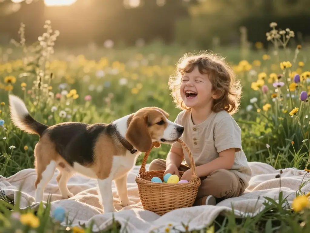 Easter Dog Photos With Kids That Capture Genuine Unscripted Magic