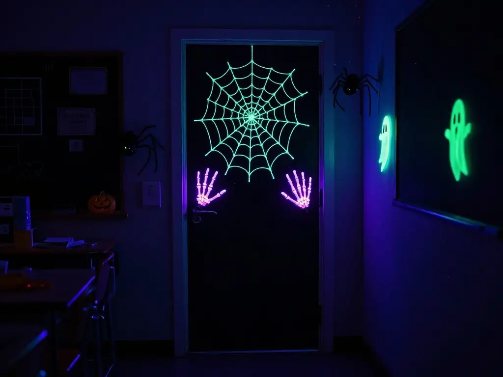 Glow-in-the-Dark Halloween Classroom Door Ideas for Extra Spook