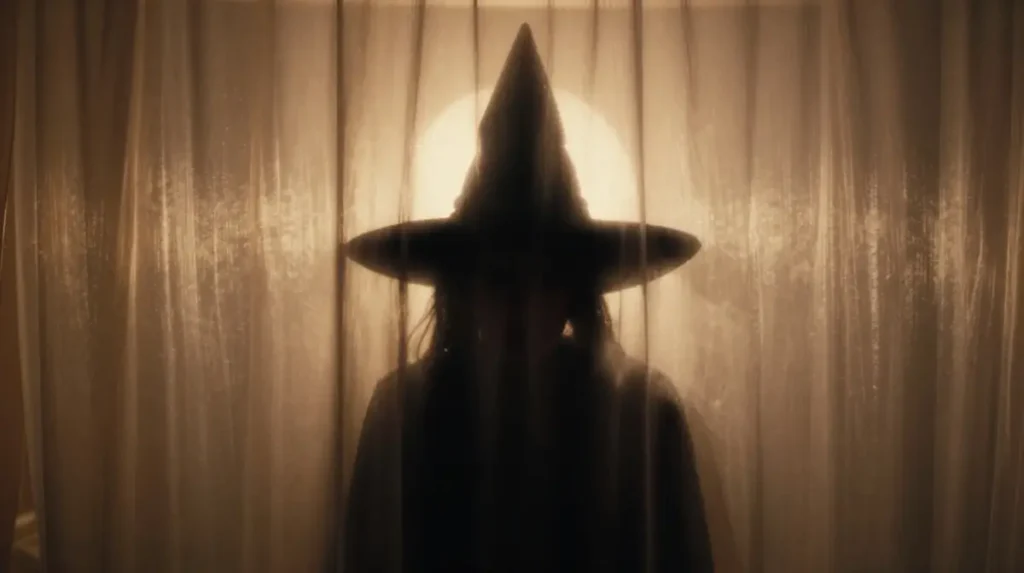 A Witch's Silhouette on the Shower Curtain Steals the Entire Show