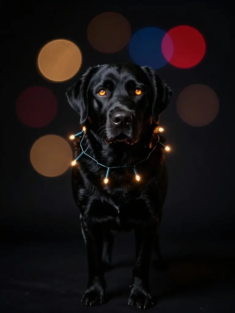 Bokeh Christmas Lights Behind Your Pet and the Lens Settings That Nail It