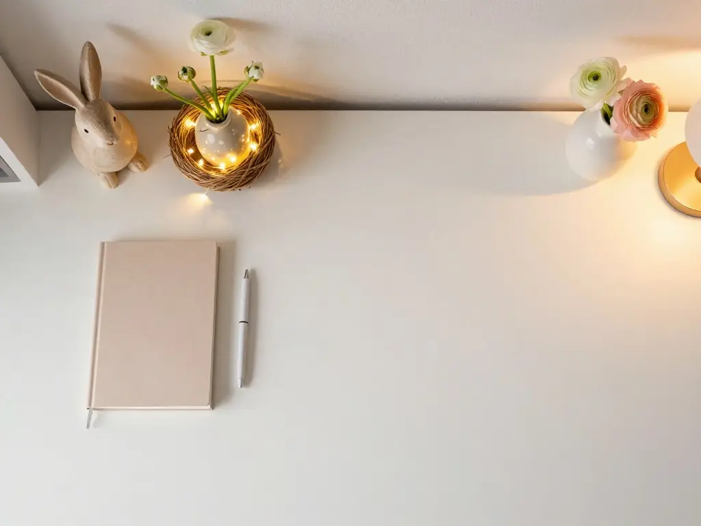 How to Style a Spring Themed Desk That Looks Curated Not Cluttered