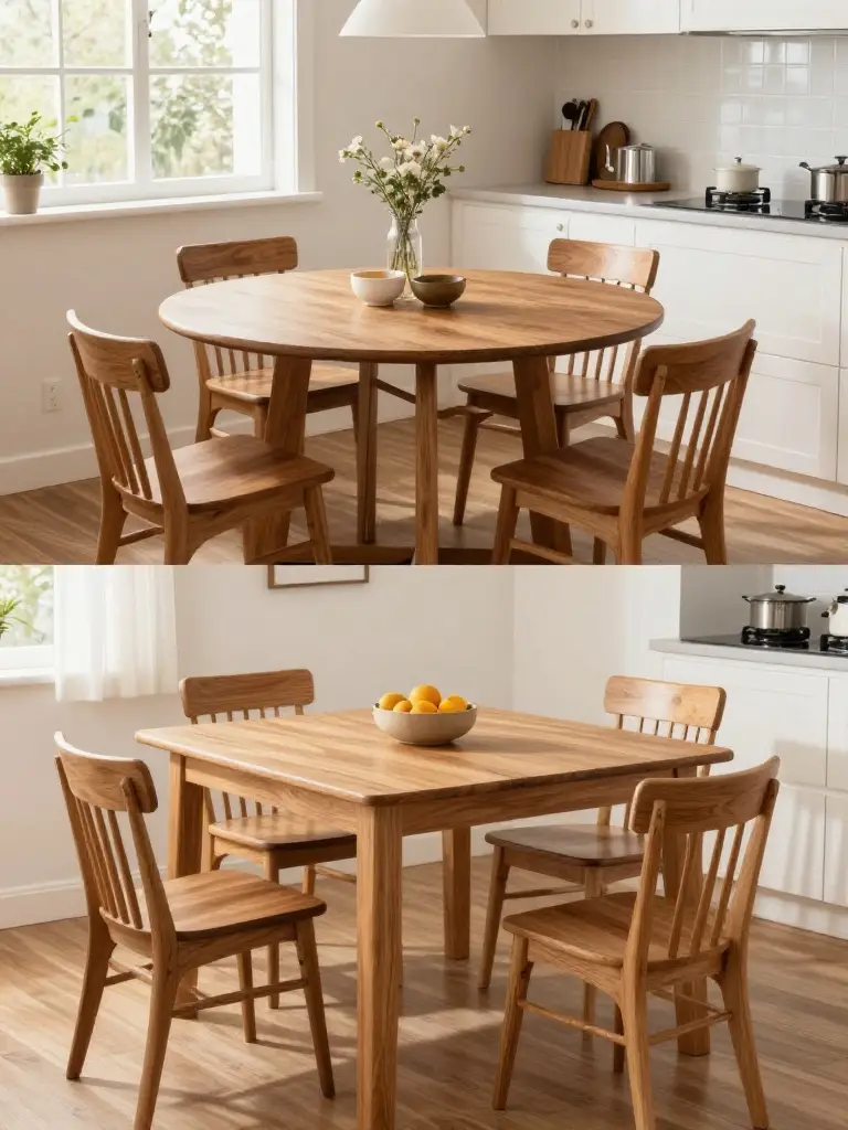 Round Tables Versus Square Tables for Compact Kitchen Dining Layouts
