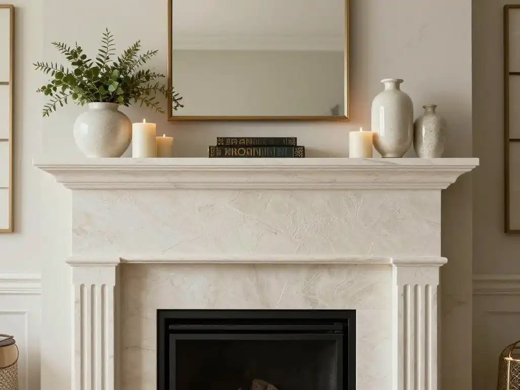 Balancing Height and Texture for a Professionally Styled Mantel