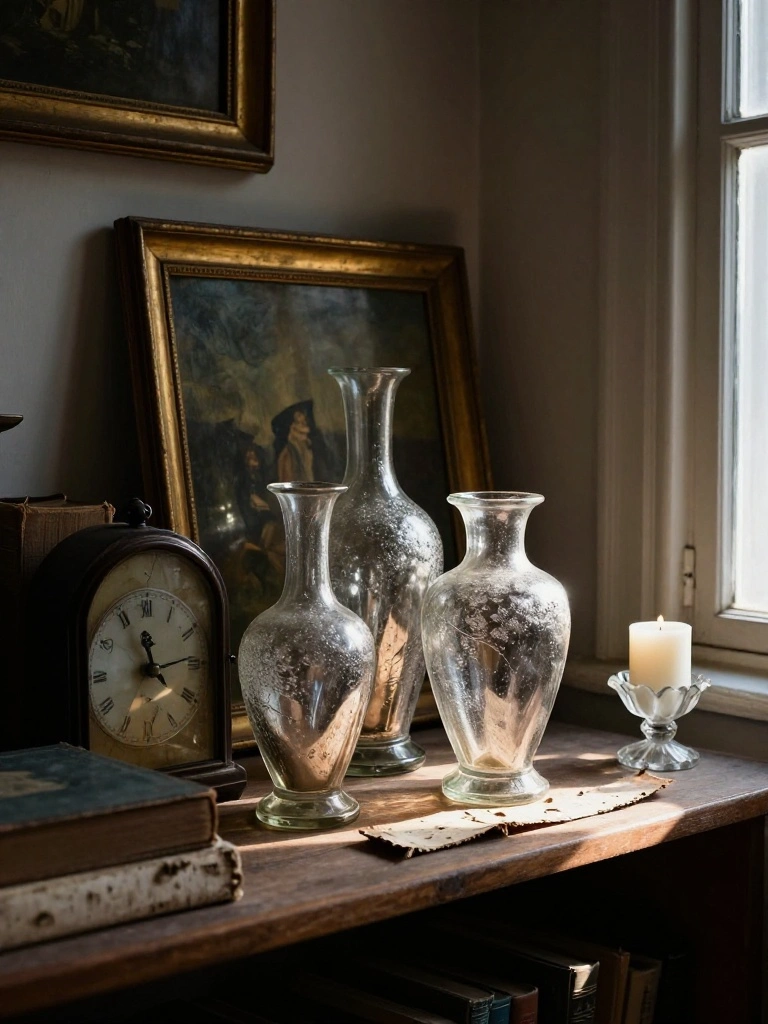 Mercury Glass and Vintage Finds That Give Winter Shelves Their Soul