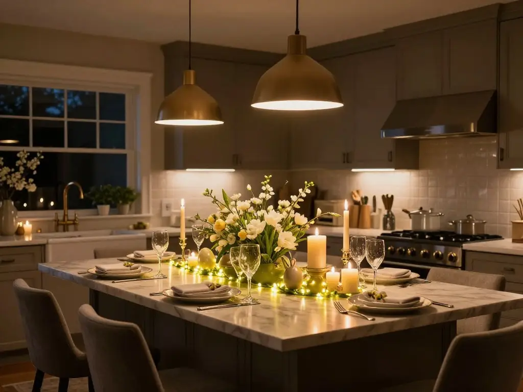 Spring Lighting Strategies That Elevate Your Easter Kitchen Island After Dark