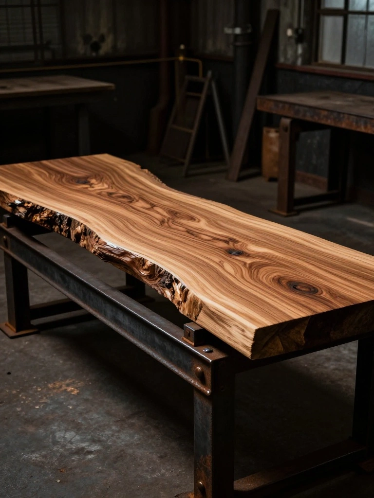 Where Industrial Iron Meets the Untamed Chaos of Natural Hardwood