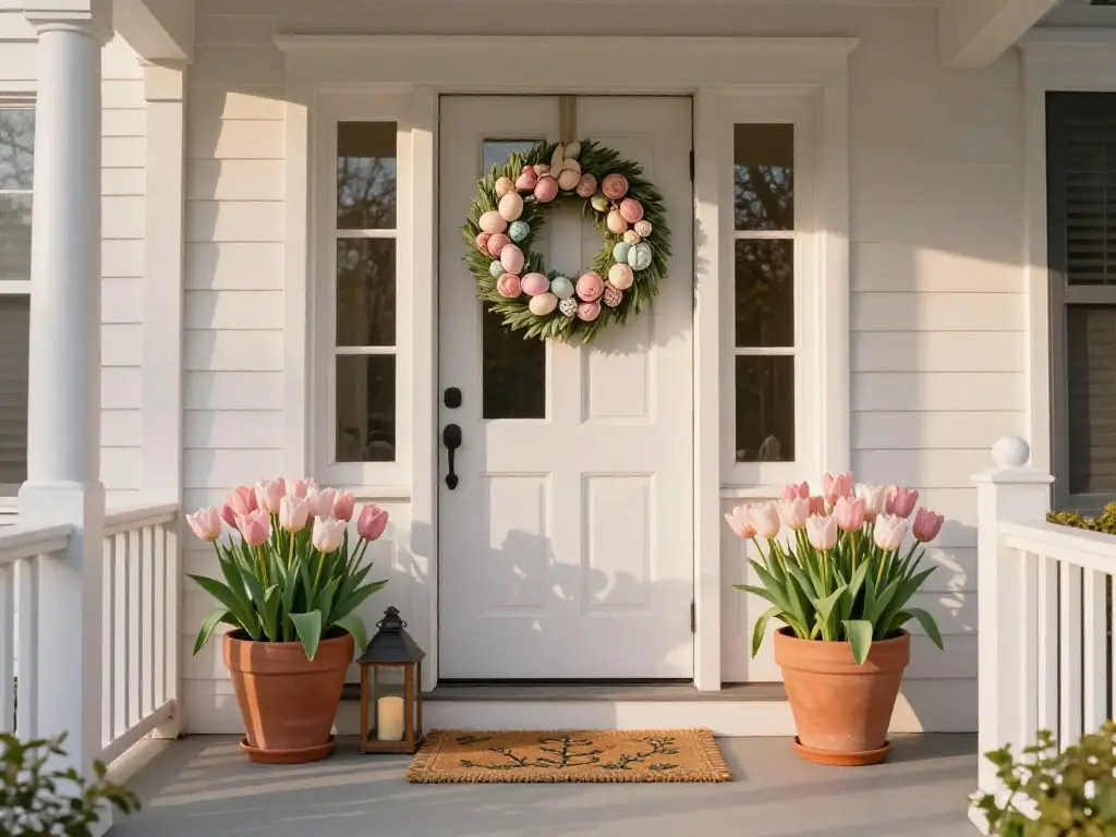 How to Style Your Finished Easter Wreath With the Rest of Your Spring Porch Decor