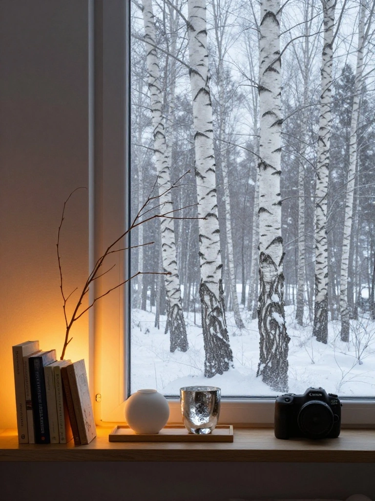 Birch Wood and White Accents That Capture the Frost Season Perfectly