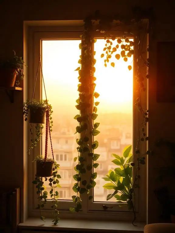 Trailing Plant Combinations That Create Living Curtains Across Apartment Windows
