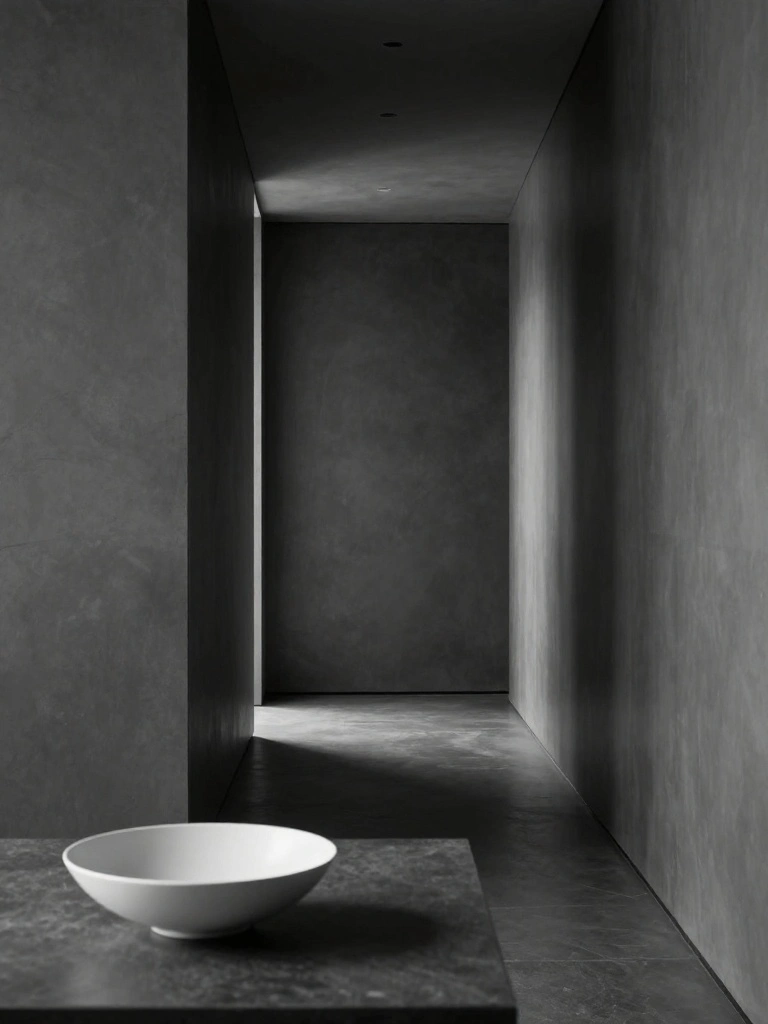 Monochromatic Drama Transforms Bland Hallways Into Premium Galleries