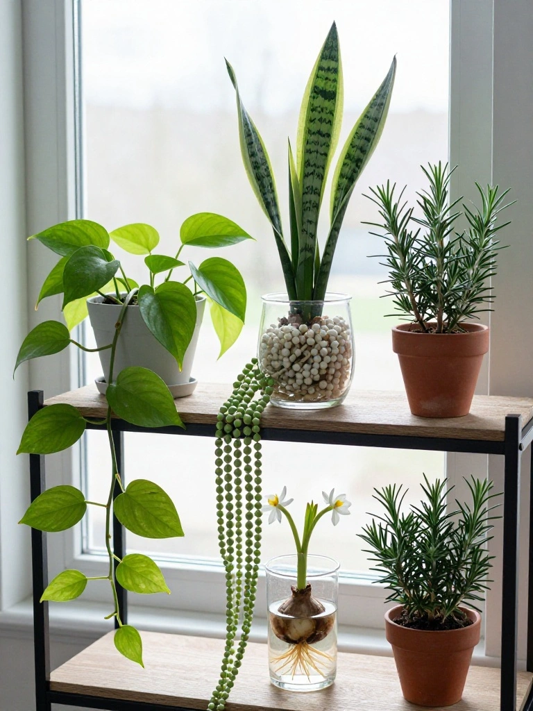 Small Potted Plants and Botanical Arrangements That Survive on Shelves
