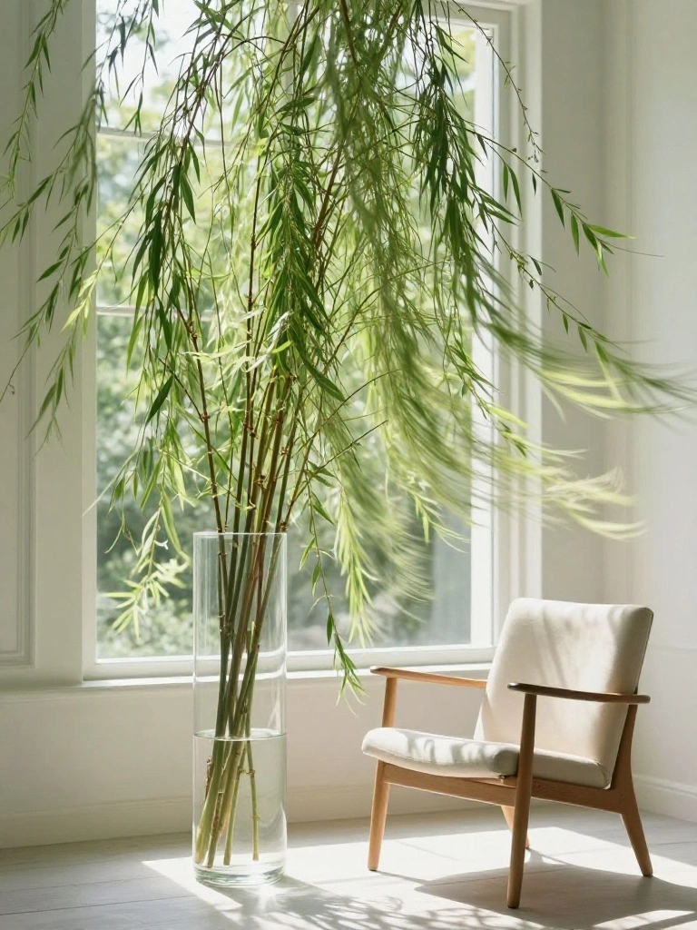 Ethereal Heights: Creating Drama Using Tall Slender Willow Branches
