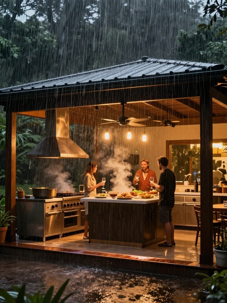 Covered Outdoor Kitchen Designs That Entertain Beautifully Rain or Shine