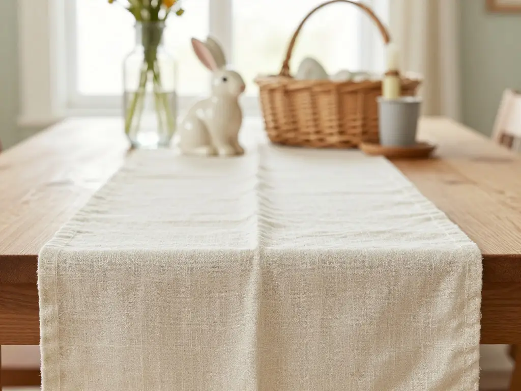 How the Right Linen Table Runner Anchors Your Entire Easter Entryway Look