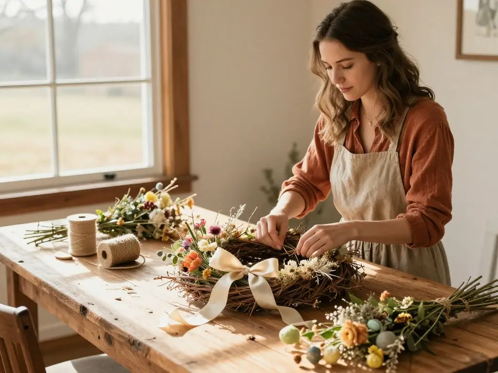 How to Build a Farmhouse Easter Wreath Without Spending a Fortune on Supplies