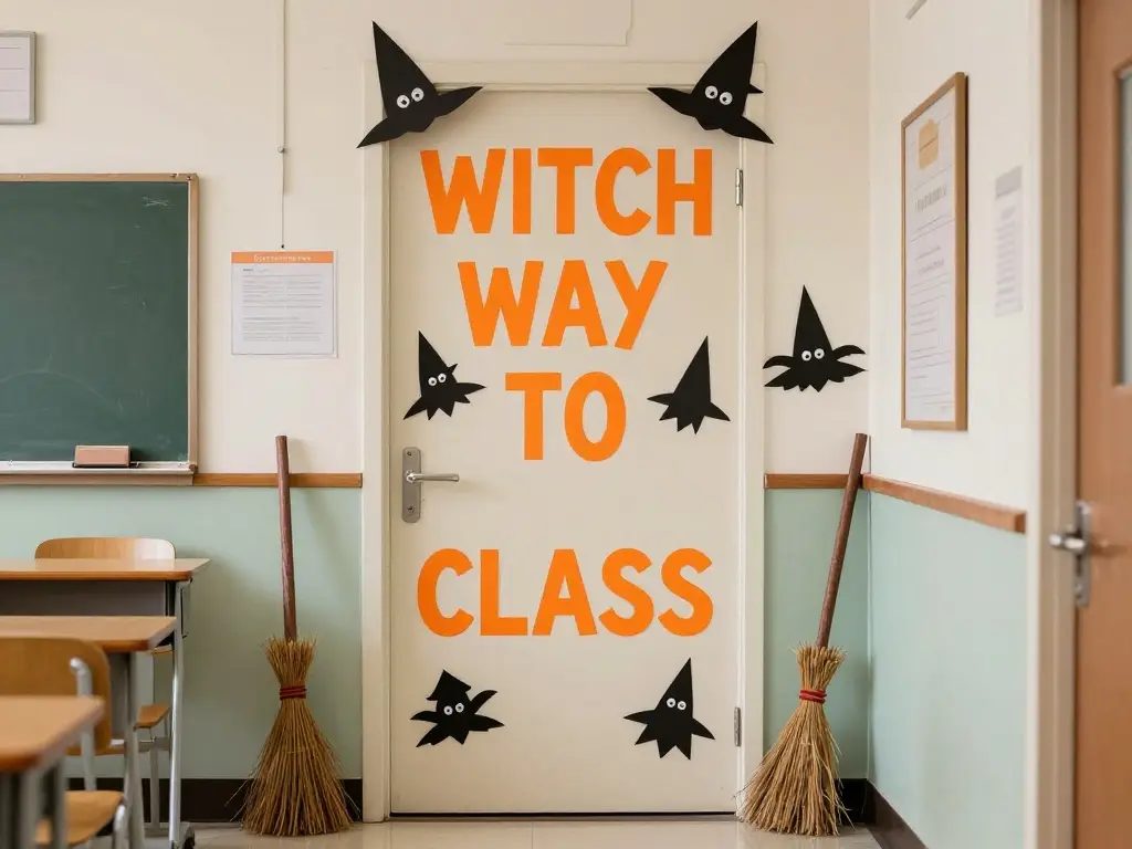 Funny and Punny Halloween Classroom Door Ideas Students Will Love
