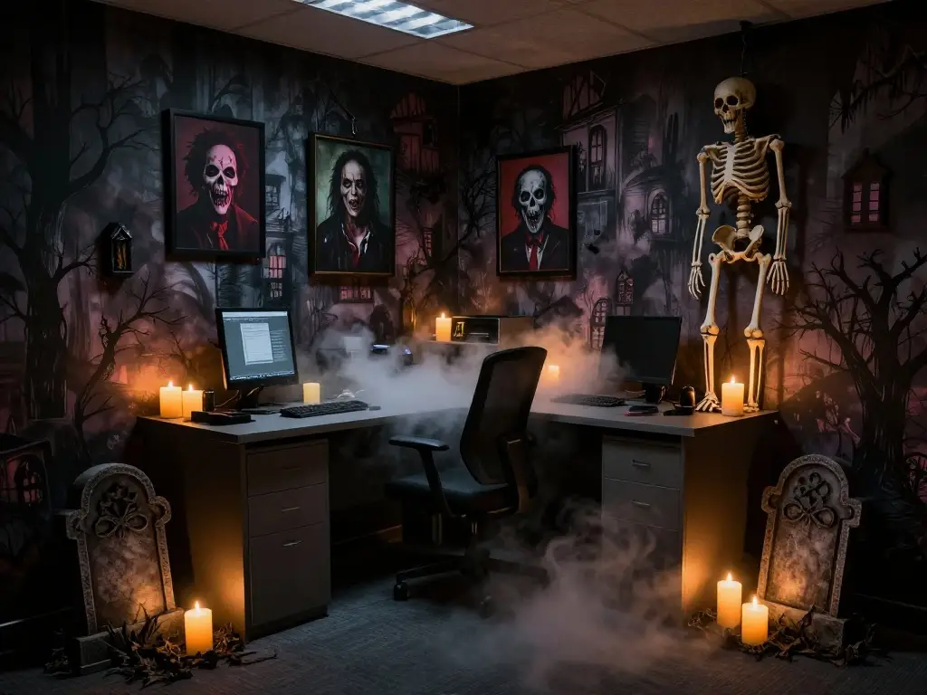 Haunted House Theme Cubicle Decoration Ideas
