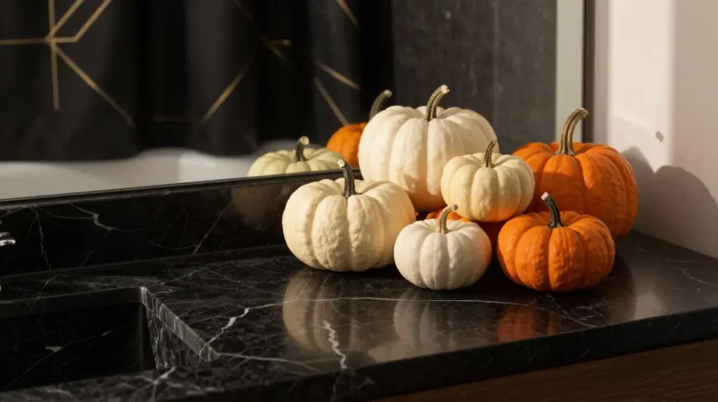 Black Marble and Pumpkin Orange Make an Unexpectedly Elegant Pairing