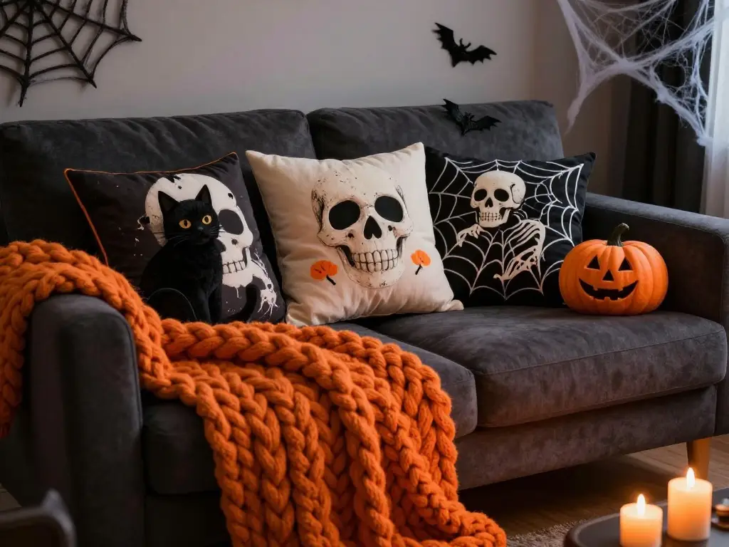 Top Halloween Throw Pillows and Blankets to Cozy Up Your Couch
