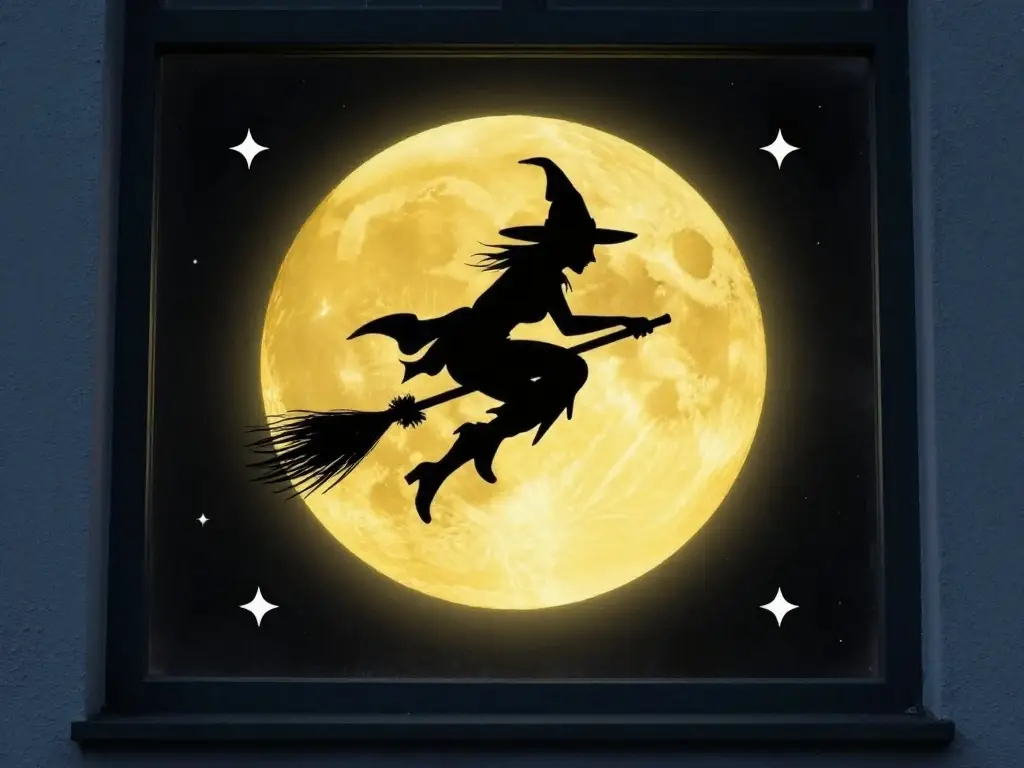 Witch-Themed DIY Halloween Window Displays