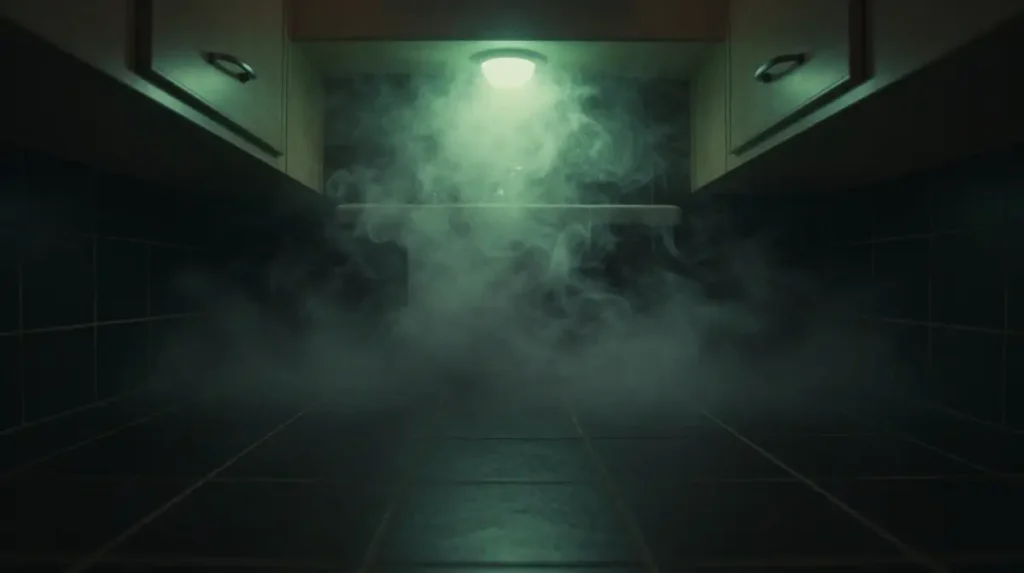 A Hidden Fog Machine Inside the Vanity Changes the Entire Atmosphere