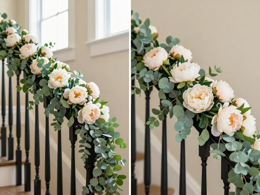 Fresh and Faux Florals for Staircase Decor and How to Choose Between Them