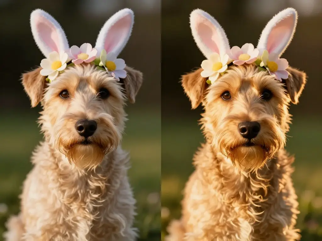 How Natural Light at Golden Hour Transforms Your Pet Easter Portrait