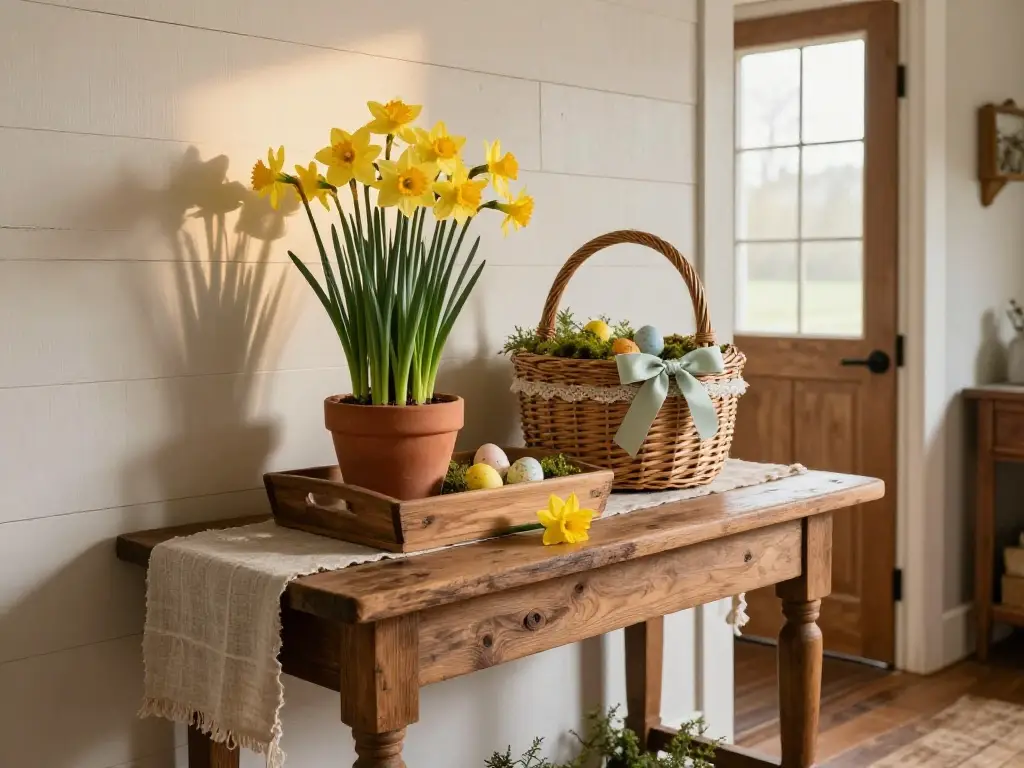 Rustic Farmhouse Easter Entryway Displays That Feel Genuinely Lived-In
