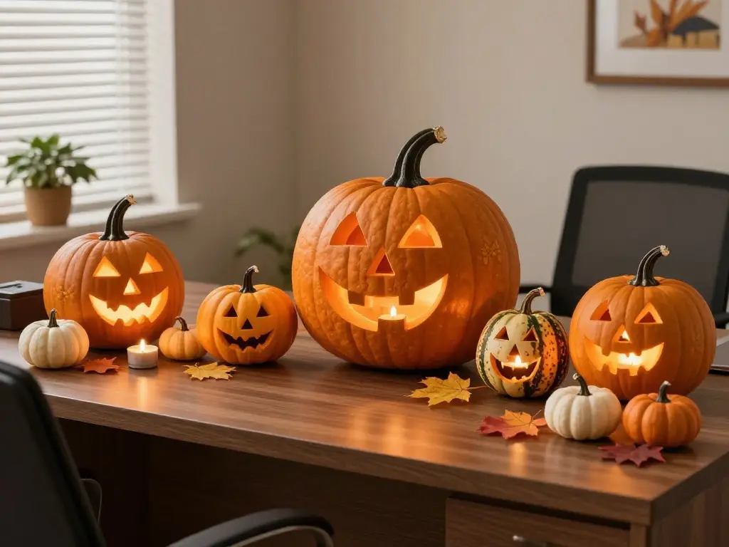 Halloween Cubicle Ideas Using Pumpkins and Jack-o'-Lanterns