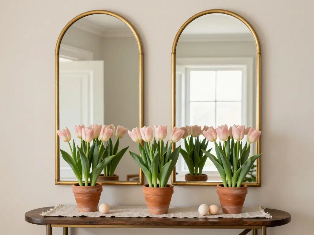 How Mirrors Above the Table Double the Visual Impact of Any Spring Display
