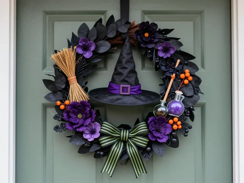 Witch-Themed DIY Halloween Wreath Tutorial (Easy & Fun)