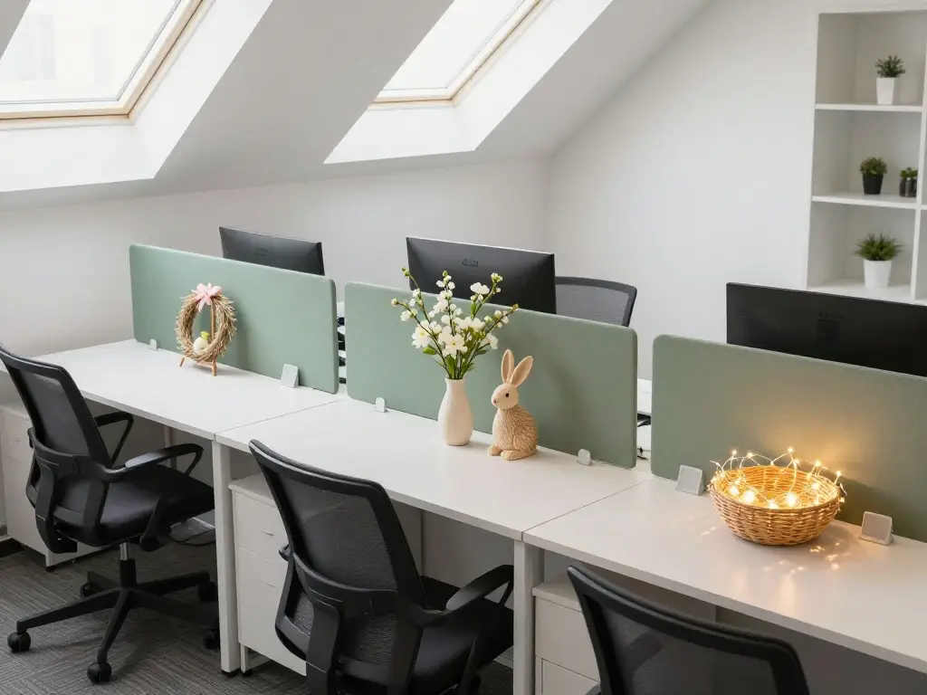 Festive Office Desk Easter Decor Ideas Perfect for Open Plan Shared Workspaces