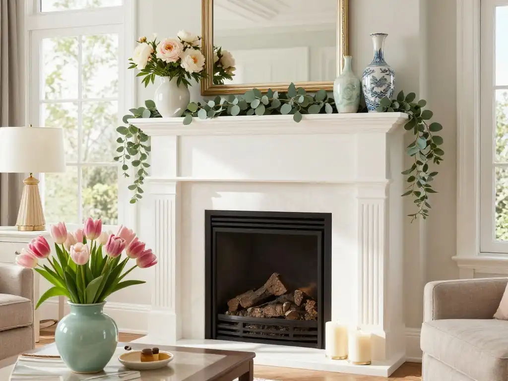spring mantel decorating ideas