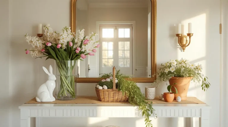 easter entryway table decor ideas