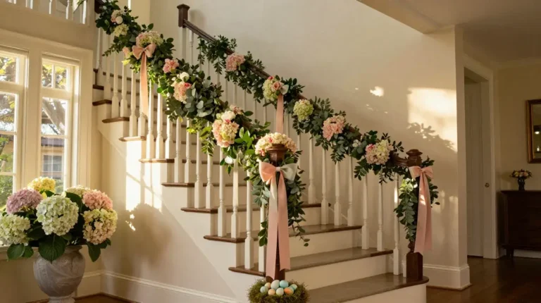 spring easter staircase ideas