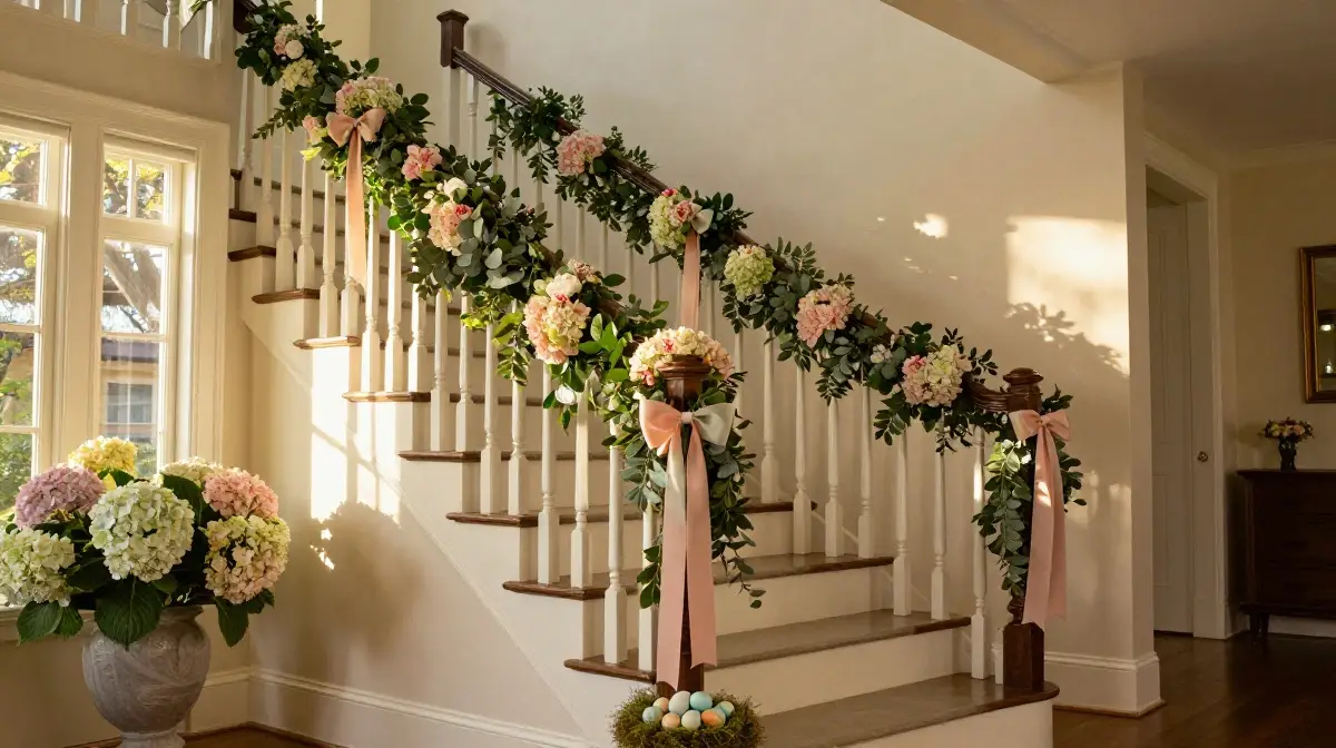 spring easter staircase ideas