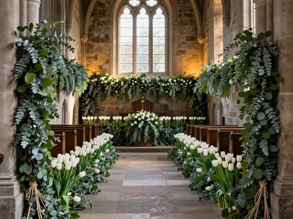 Greenery Garlands and Natural Elements That Breathe Life Into Stone Walls