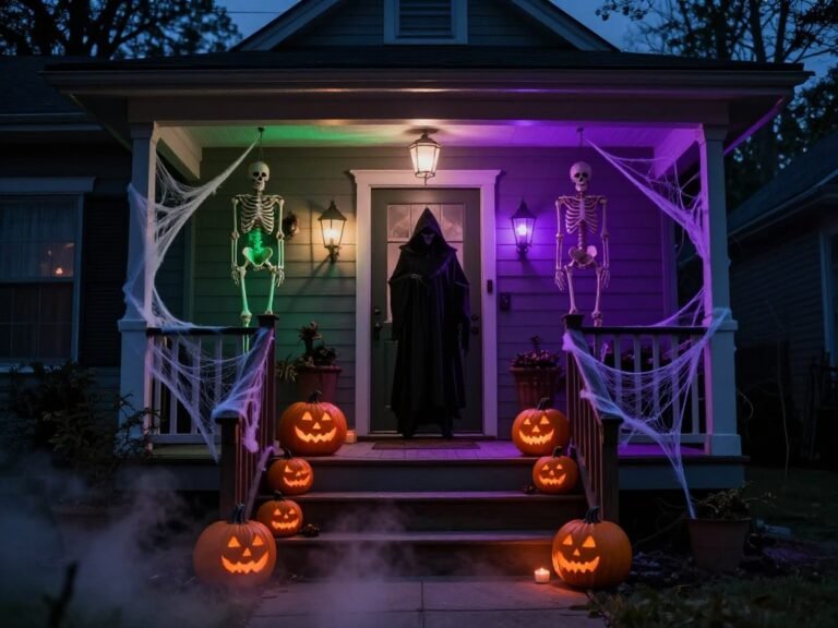 scary halloween front porch decor