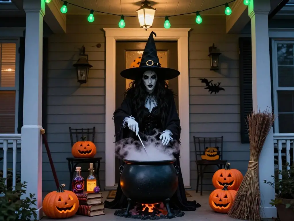 9. Witch-Themed Scary Front Porch Decor Ideas That Cast a Wicked Spell