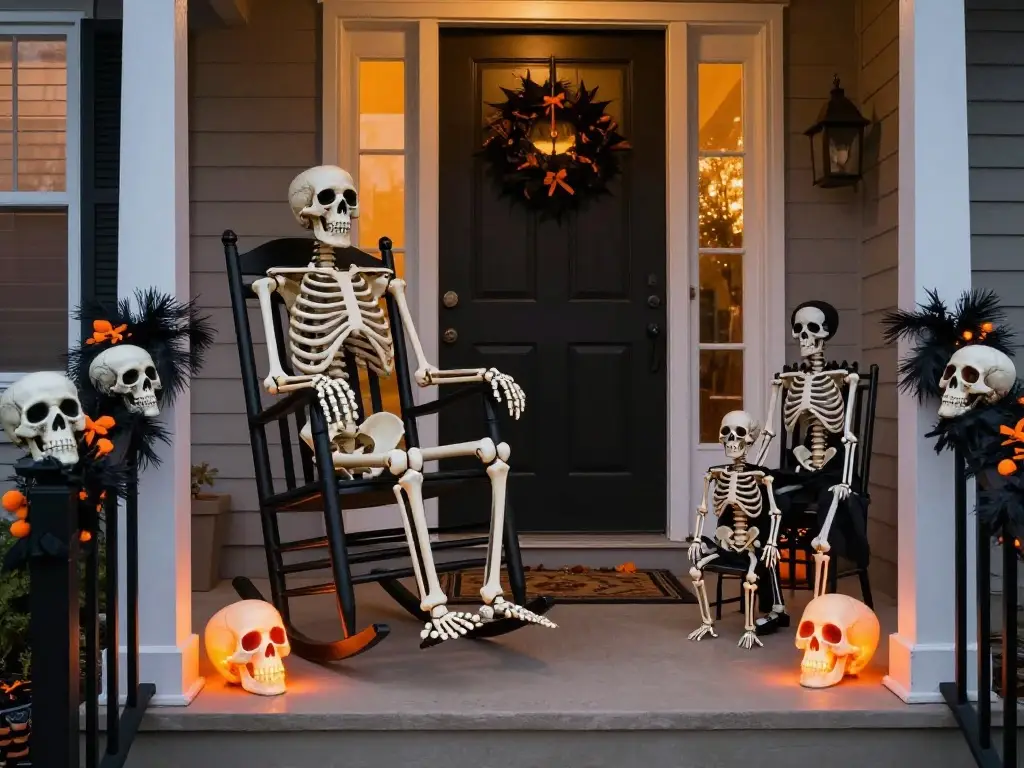 5. Skeleton and Skull Decor Ideas for a Frighteningly Scary Front Porch