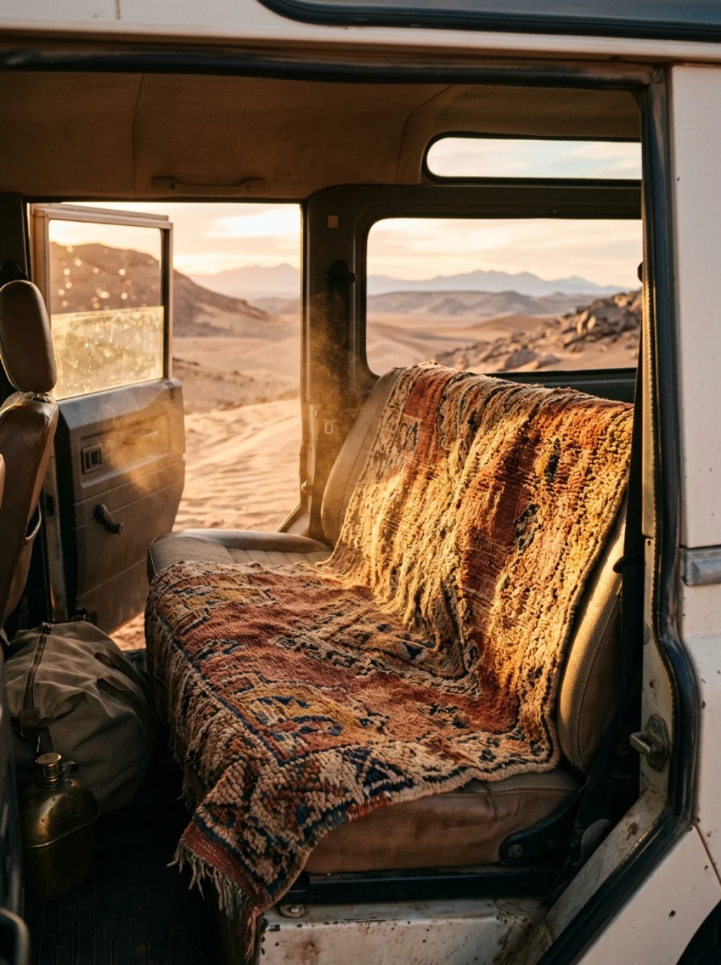 Boho Car Interior Ideas Born From Desert Roads and Sun-Bleached Rugs