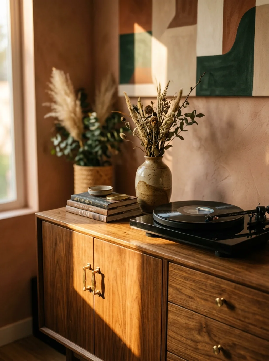 Walnut Credenzas Turn Cramped Apartment Corners Into Storage Statements