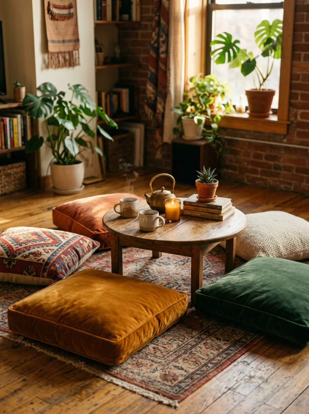 Cozy Floor Cushions Create a Relaxed Gathering Spot Outdoors