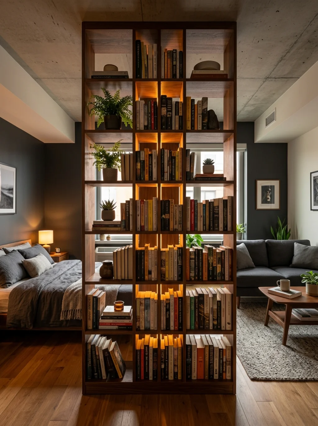Room Dividers That Double as Your Personal Book Wall
