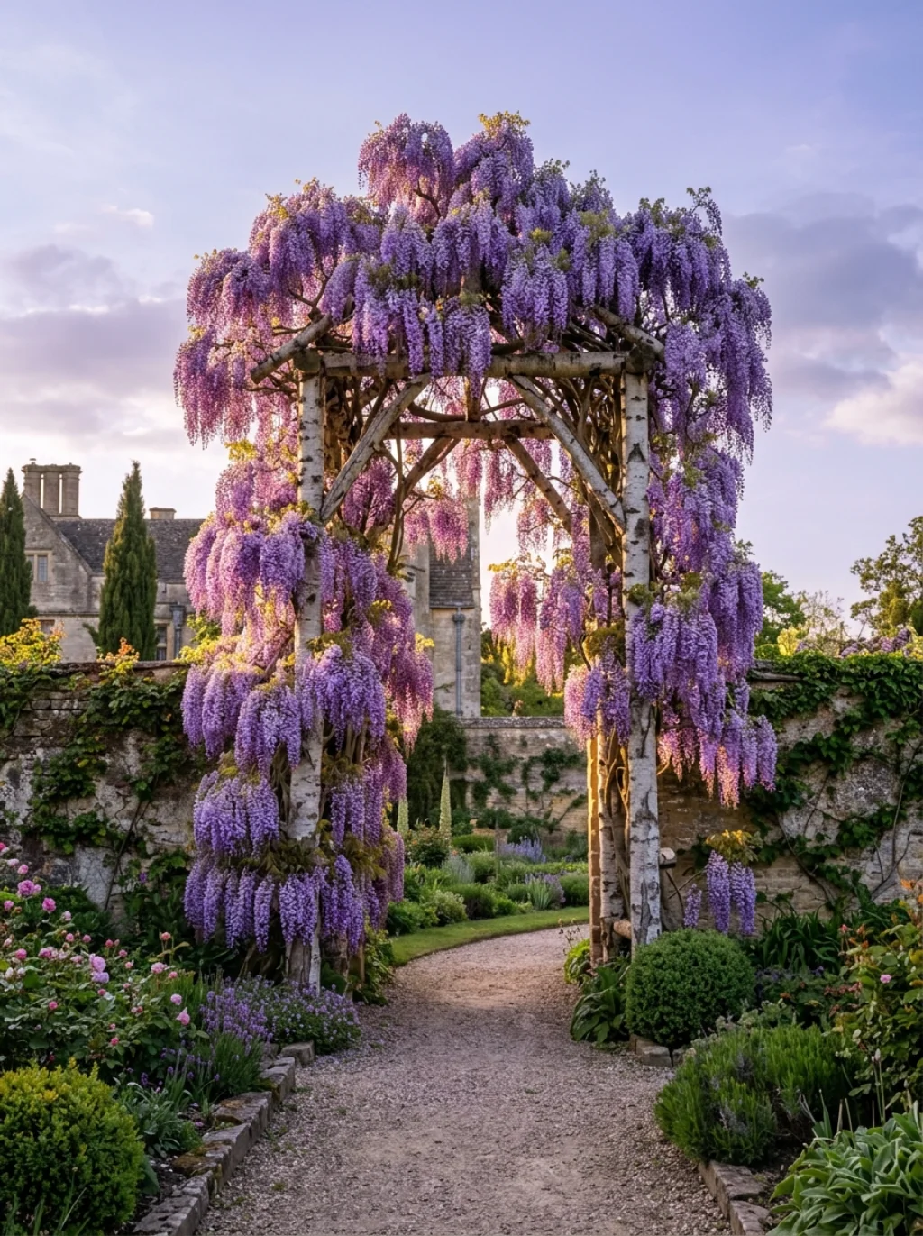 Wisteria Dripping Down an Arch Is the Most Breathtaking Spring Sight Possible
