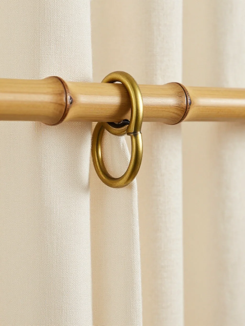 Wooden and Bamboo Curtain Rods That Complete the Bohemian Look Fully