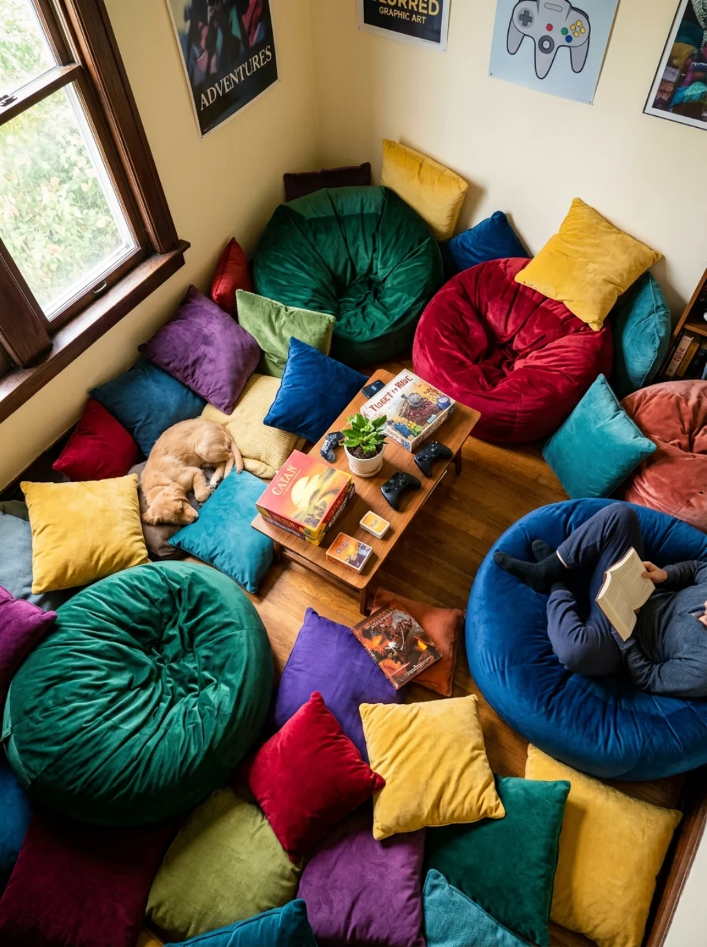 Bean Bags and Floor Cushions Squeeze Extra Seating Into Nowhere
