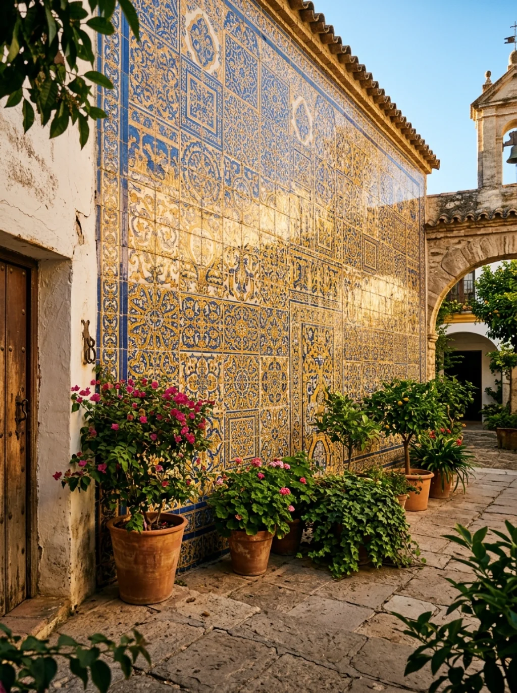 Kitchen Backsplash Ideas That Borrow Color From Spanish Courtyards