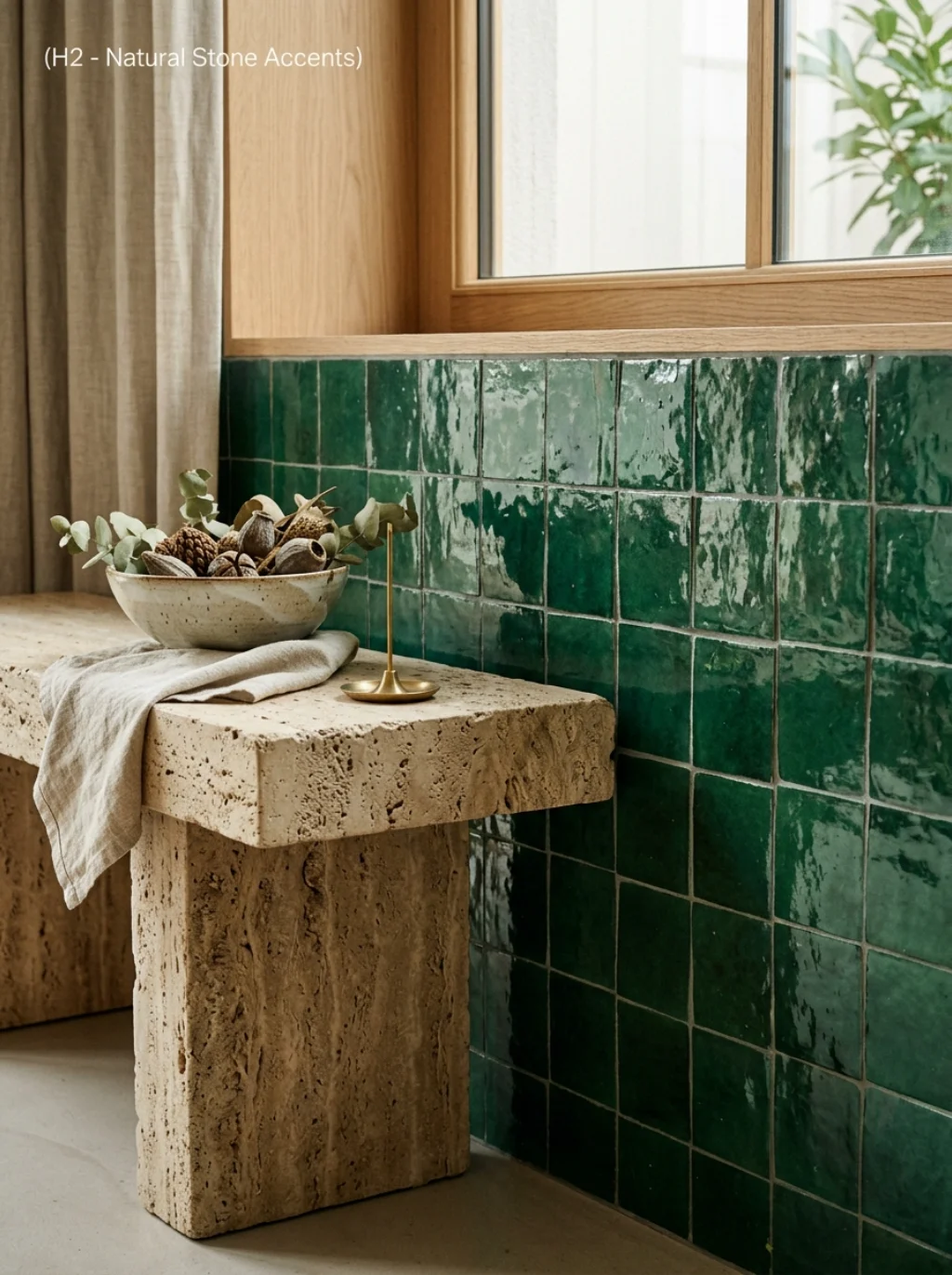 Natural Stone Accents That Ground a Playful Pattern Choice